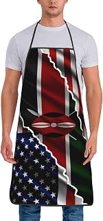 Usa American And Kenya Kenyan Friendship Flag Chef Bib Apron For Men Women,Waterproof Kitchen Cooking Bbq Commercial Restaurant Gardening, Unisex Funny Gifts