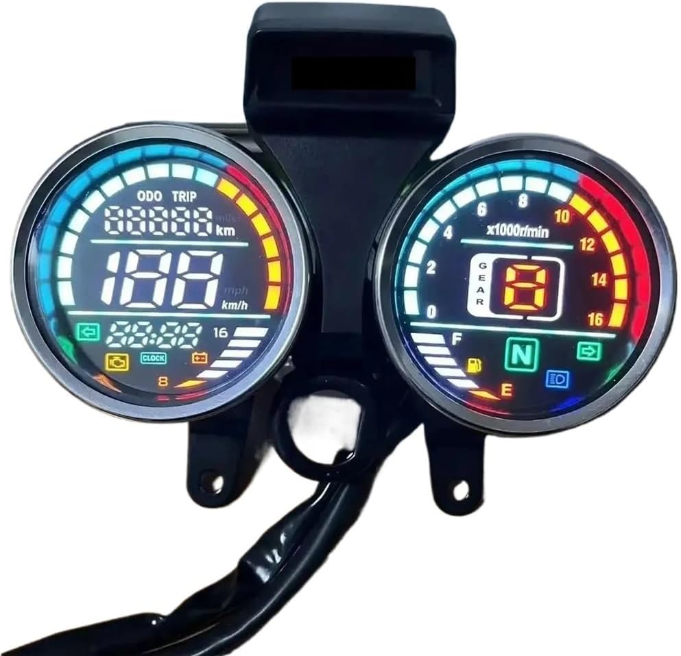 Motorcycle Odometer Digital Motorcycle LED Digital Tachometer Odometer Gauge for GN 125 GN125 Digital Meter Dashboard Assembly