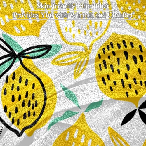Couverture douce microfibre citron : la solution contre le froid sur votre canapé - 3