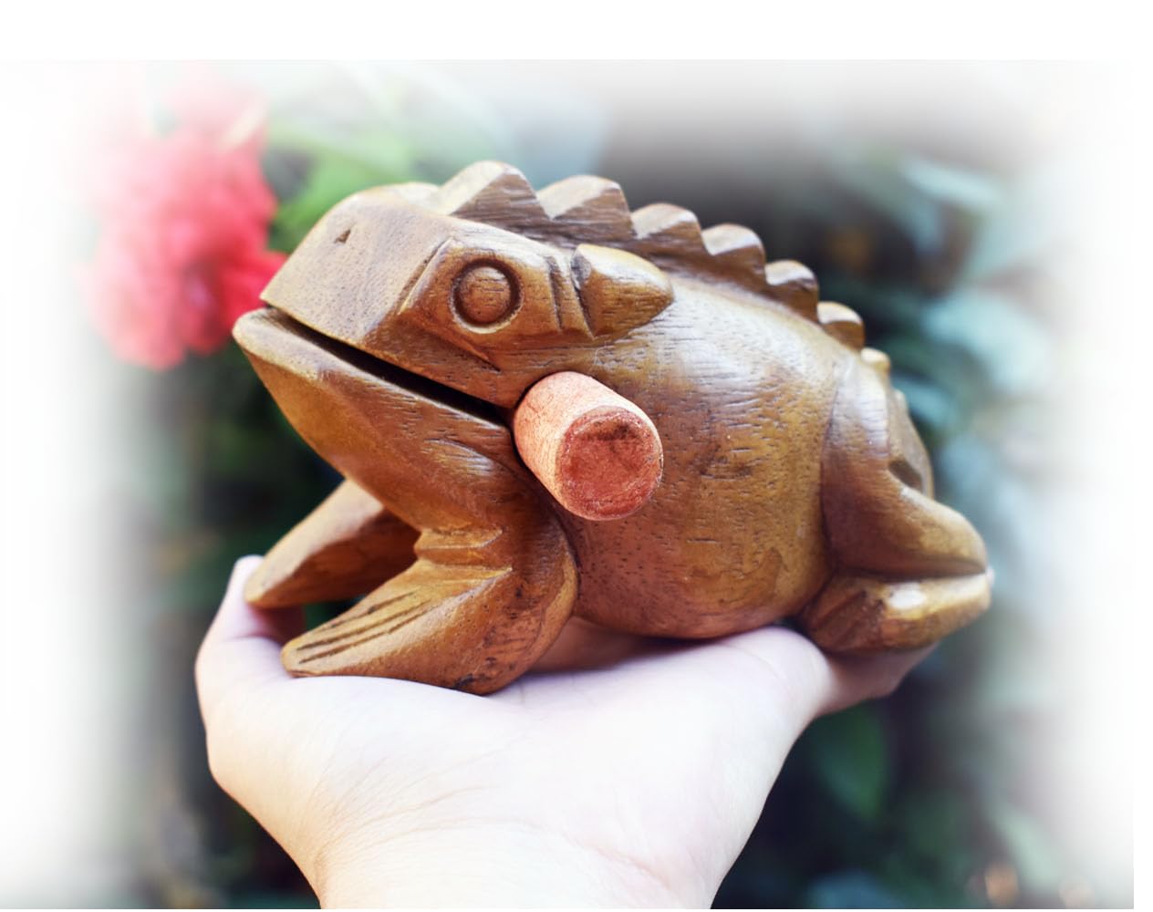 Frog guiro wood block musical instrument Percussion Musical Instrument Perfect size Natural Wood Güiro Frog. (5.5 inches-14.0 cm.) - Image 2