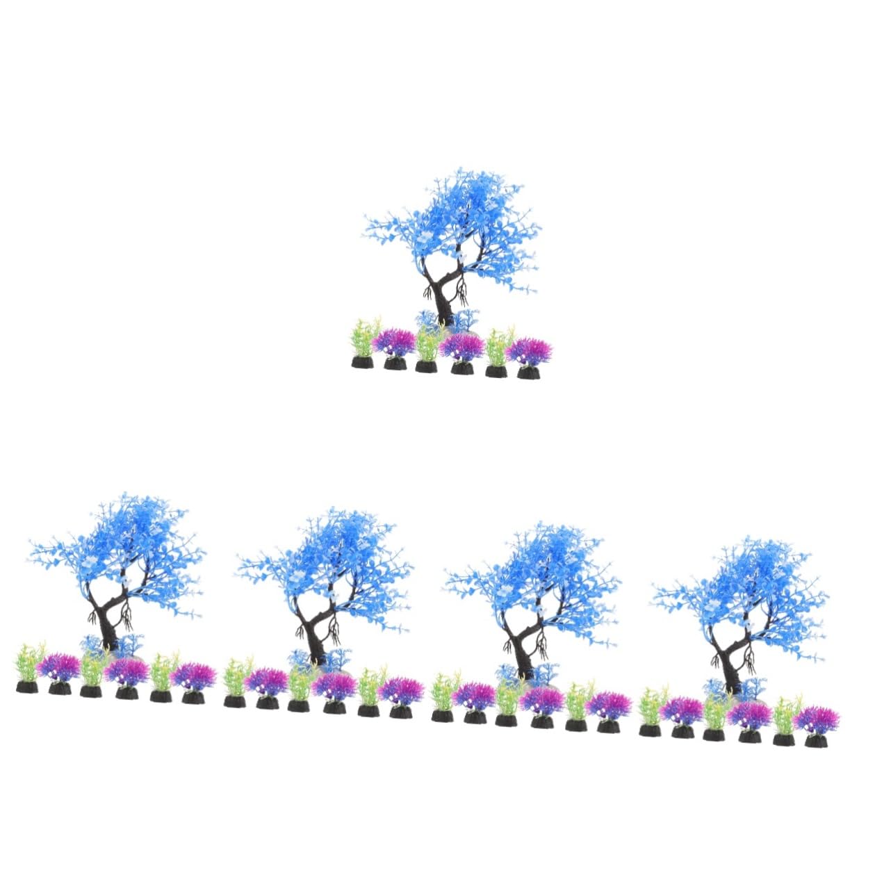 Alipis 5 Set Decorazione Simulata Di Acquatica Fake Plants Aquarium Aqua Pianta Piante Artificiali Uv Accessori Per Acquari Per Acquario Piante Per Acquari in Plastica 7 Pezzi*5