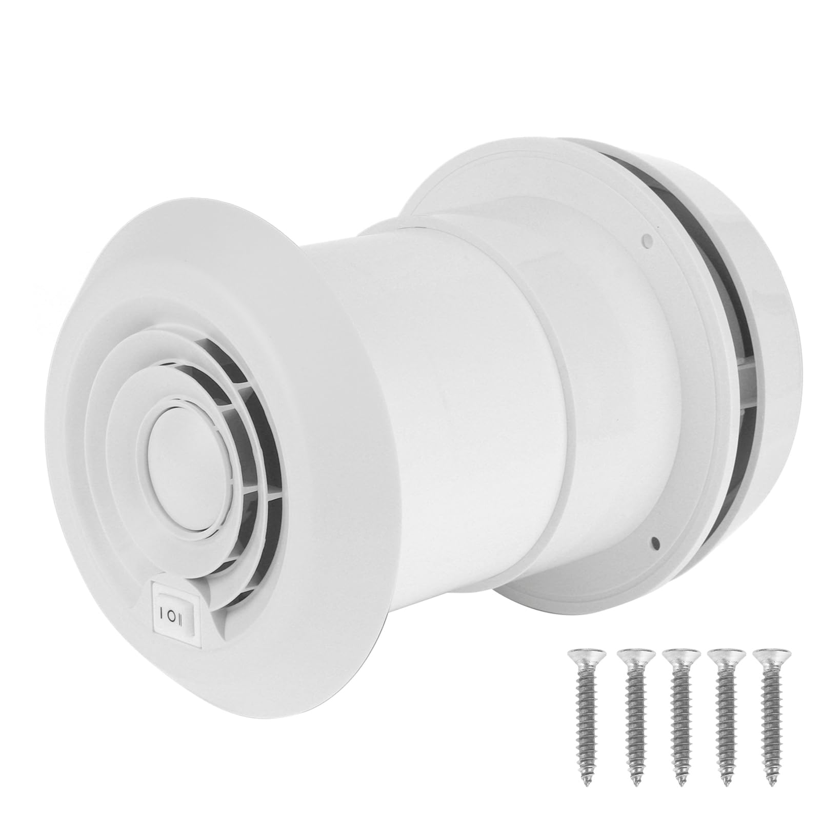 Jiawu Extractor de Aire, 12 V 200 CFM Fuerte Viento Silencioso Funcionamiento RV Ventilador, Ventilador Silencioso con Filtro a Prueba de Polvo a Prueba de Insectos para RV Barco Hogar Baño Cocina