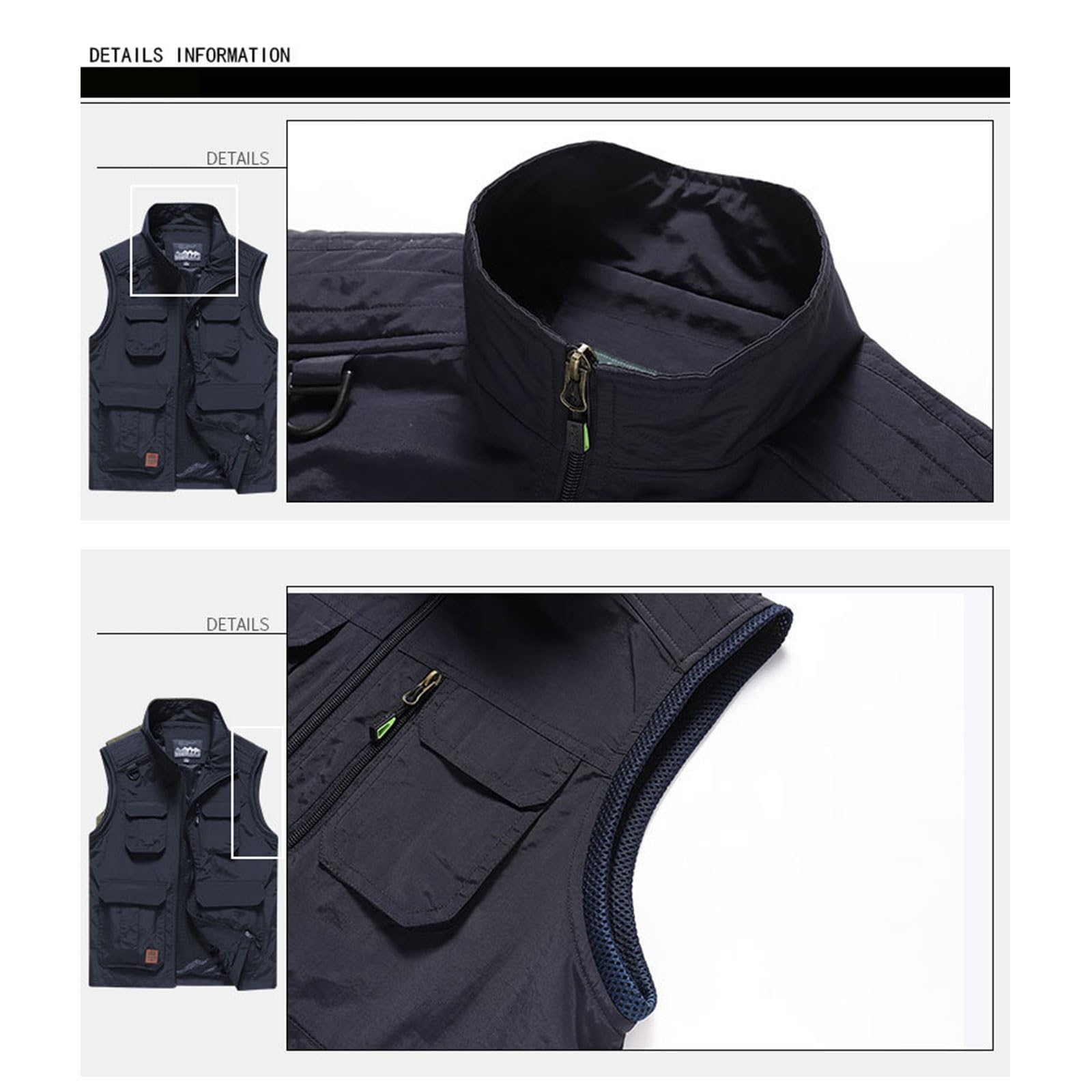 Wygwlg Gilet Da Uomo Ad Asciugatura Rapida Da Esterno, Gilet Da Lavoro Casual Da Uomo Da Lavoro All'Aperto Da Pesca Foto Da Viaggio Giacca Da Cargo, Gilet Da Campeggio Traspirante A Prova Di Acqua
