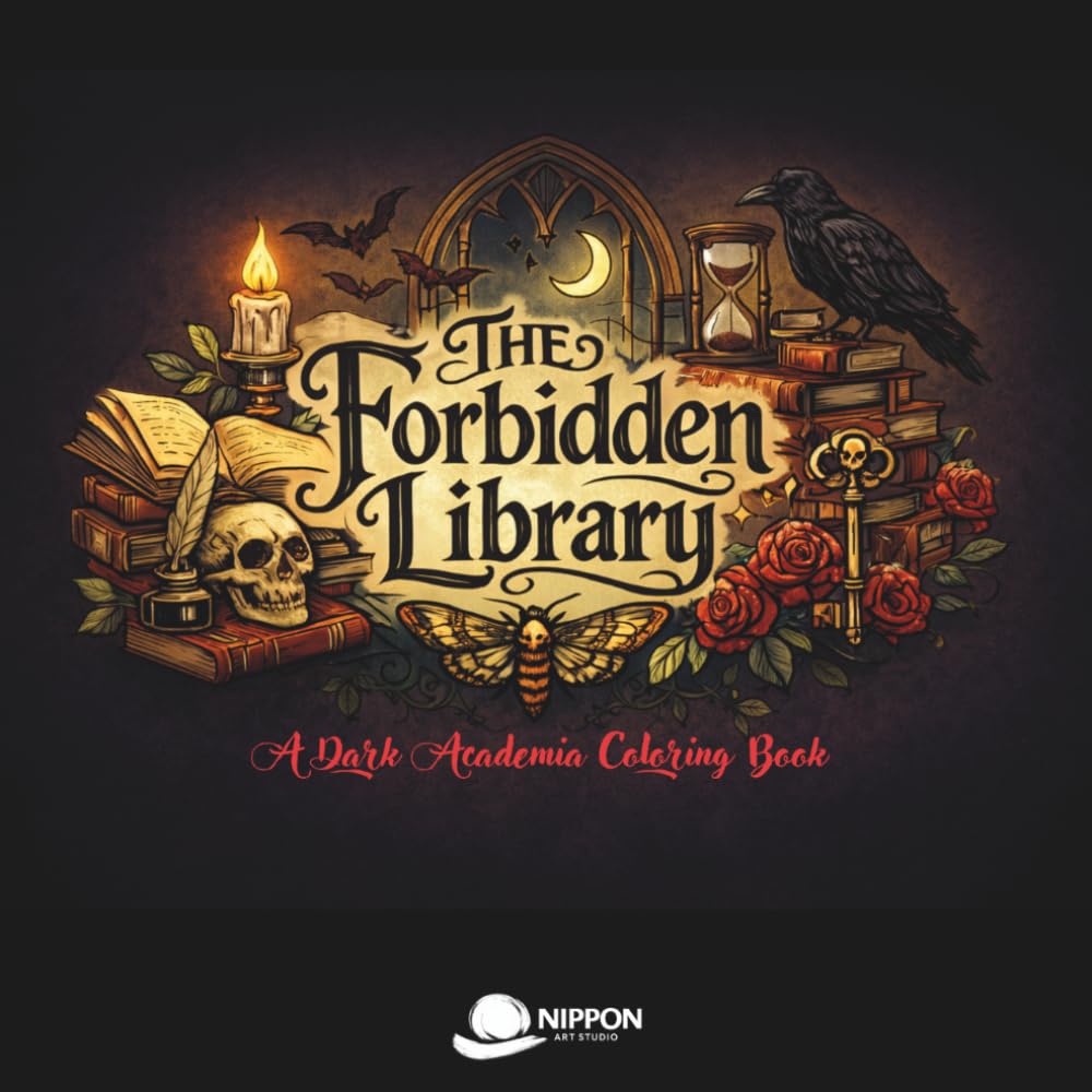 The Forbidden Library: A Dark Academia Coloring Book