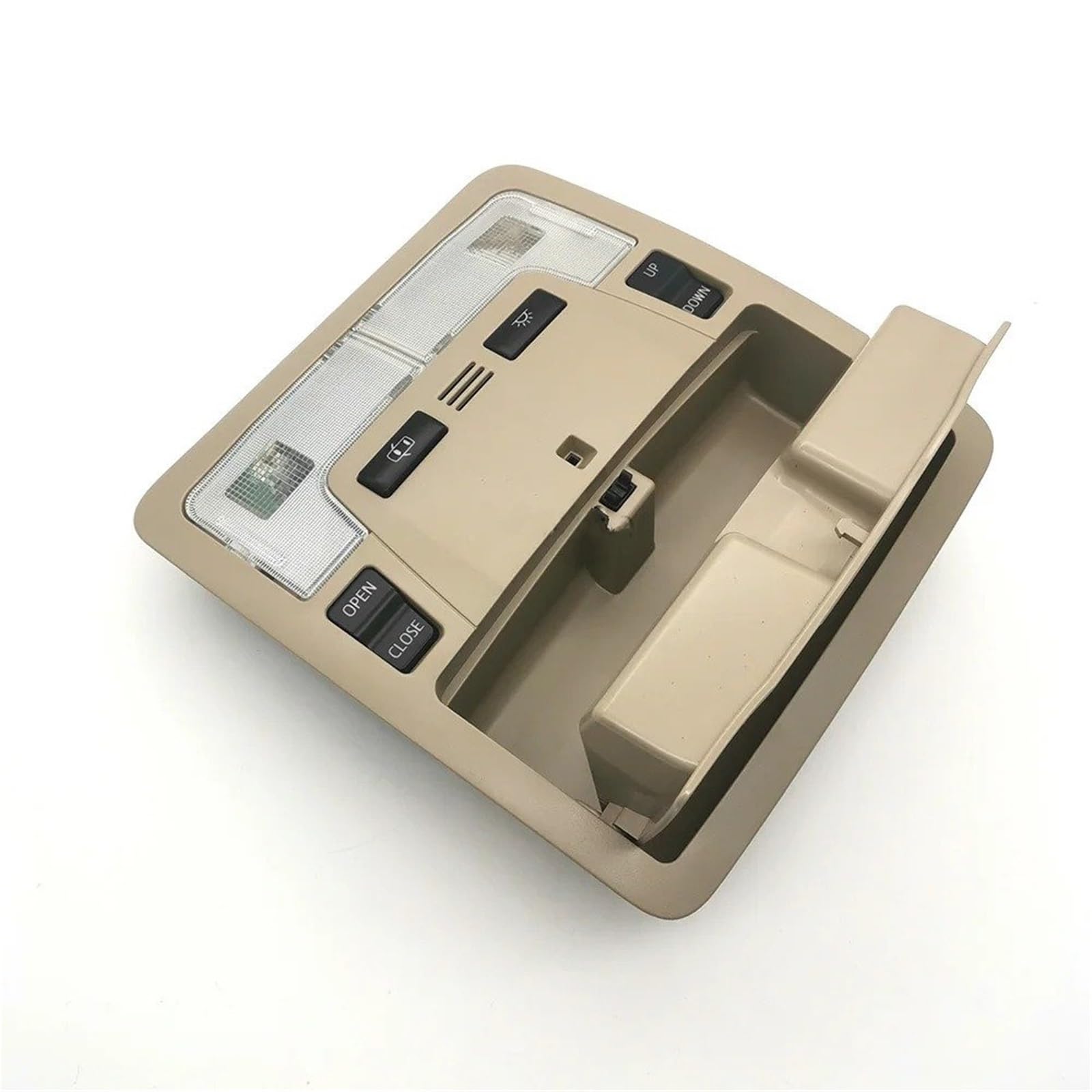 Plafoniera Interni Auto Per Toyota Per Camry 2012 2013-2017 Luce Di Lettura | Console interruttore tettuccio apribile a LED con scatola portaoggetti, accessori per auto, 20 pin, beige, materiale ABS