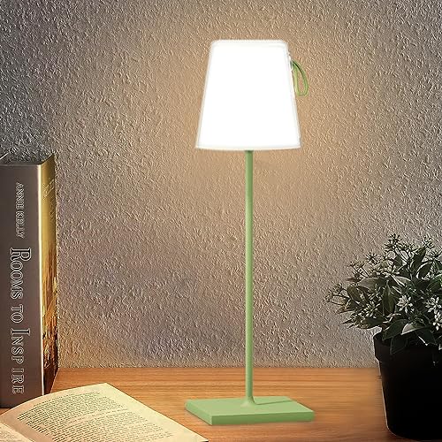 FLORNIA Candeeiro de mesa sem fio RGB, luz de mesa recarregável operada por bateria, lâmpada de mesa