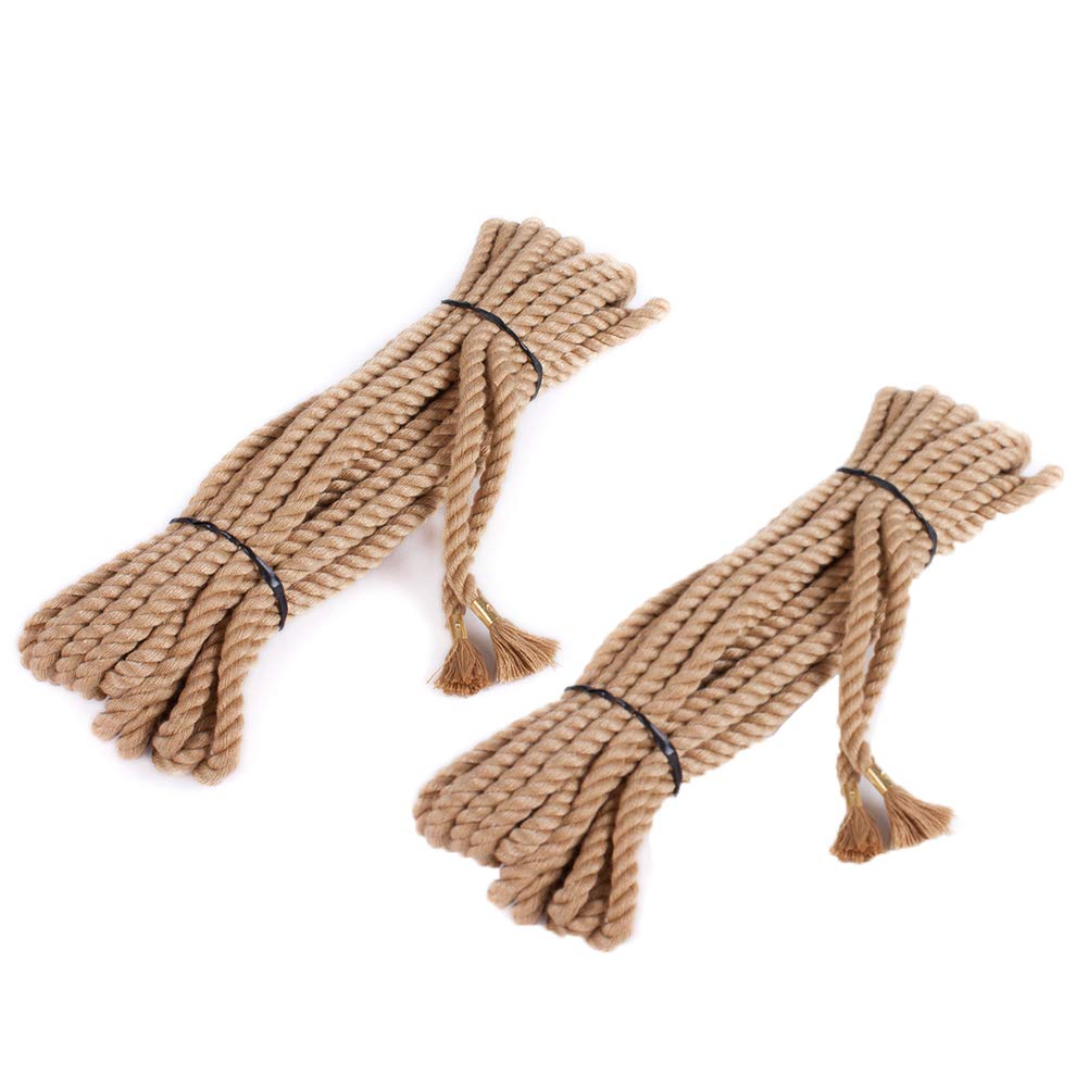 Roluck 2X 10M Corde Bondage Corde Ensemble Contraintes Sexe Ensemble Bondage Rope Set Soft SM Bondage Set Jouets pour Couples Bondage Jeux (Marron) (brun)