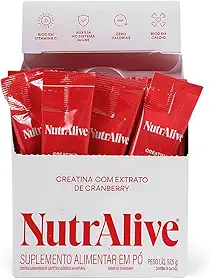 Suplemento Feminino Natural Creatina NutrAlive com Extrato de Cranberry Cálcio Vitamina D 7 Ingredientes Vitaminas e Minerais 97g (15 Sachês)