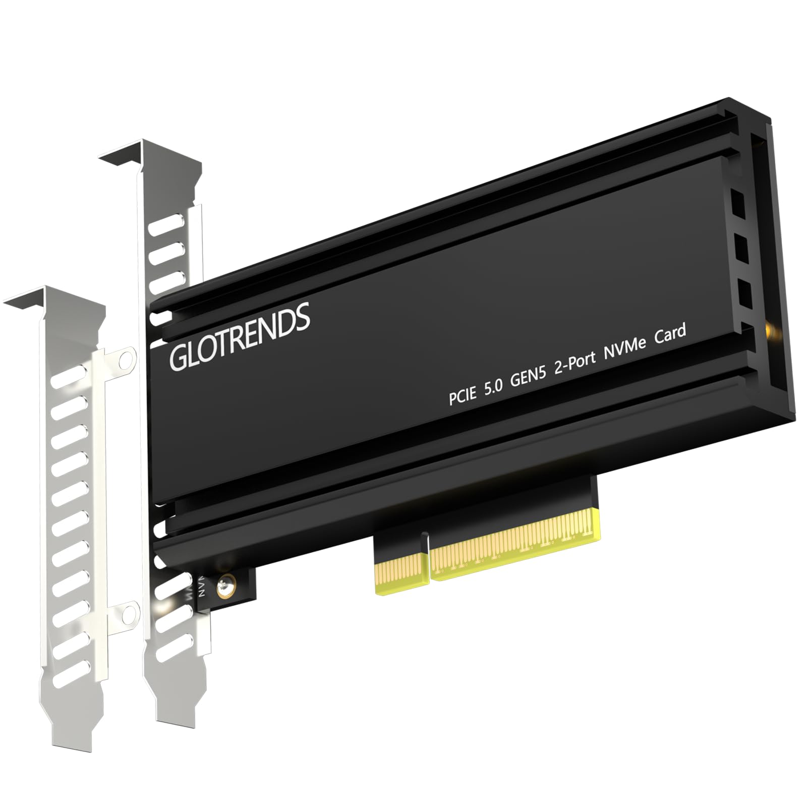 GLOTRENDS PA52L Dual Adaptador M.2 NVMe a PCIe 5.0 X8 sin bifurcación PCIe, configuración de Raid M.2 NVMe Suave OS Herramienta(se Requiere Placa Base con bifurcación PCIe)