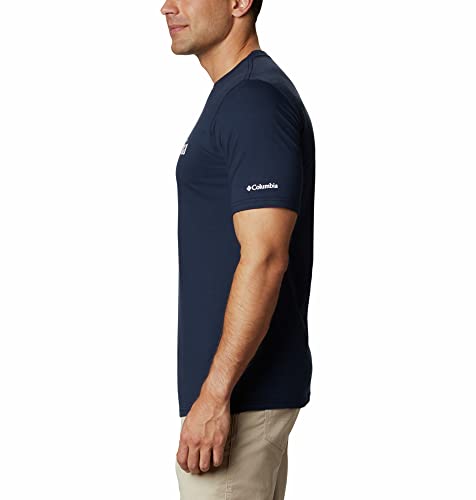Columbia Herren CSC Basic Logo Short Sleeve Kurzarm Outdoor Wanderhemd, Collegiate Navy, White, L EU