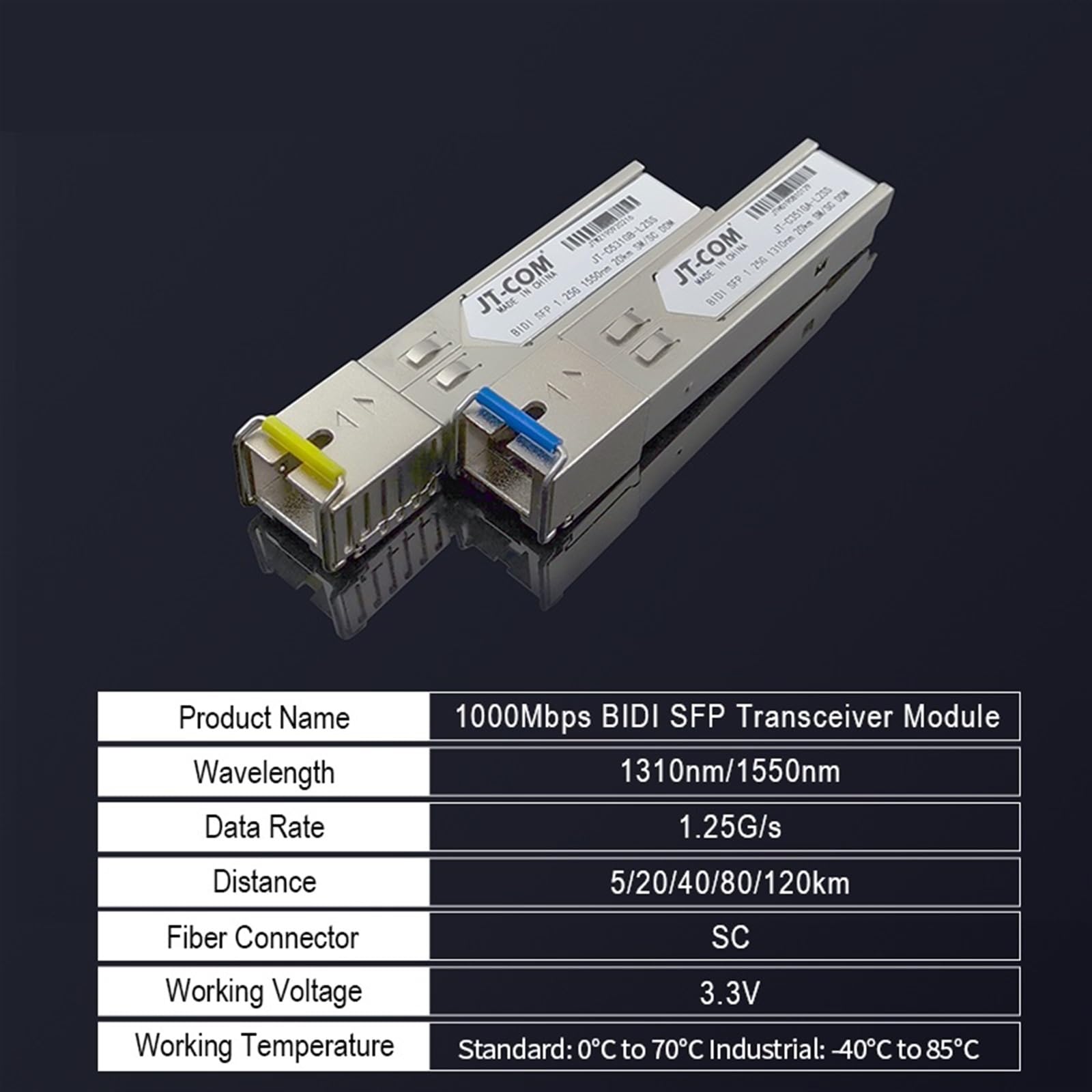 5 pares de transceptores ópticos de fibra única SFP Gigabit de 1 Gb SC 5 KM/20 KM compatibles con interruptor Ethernet (5 pares de 5 km)