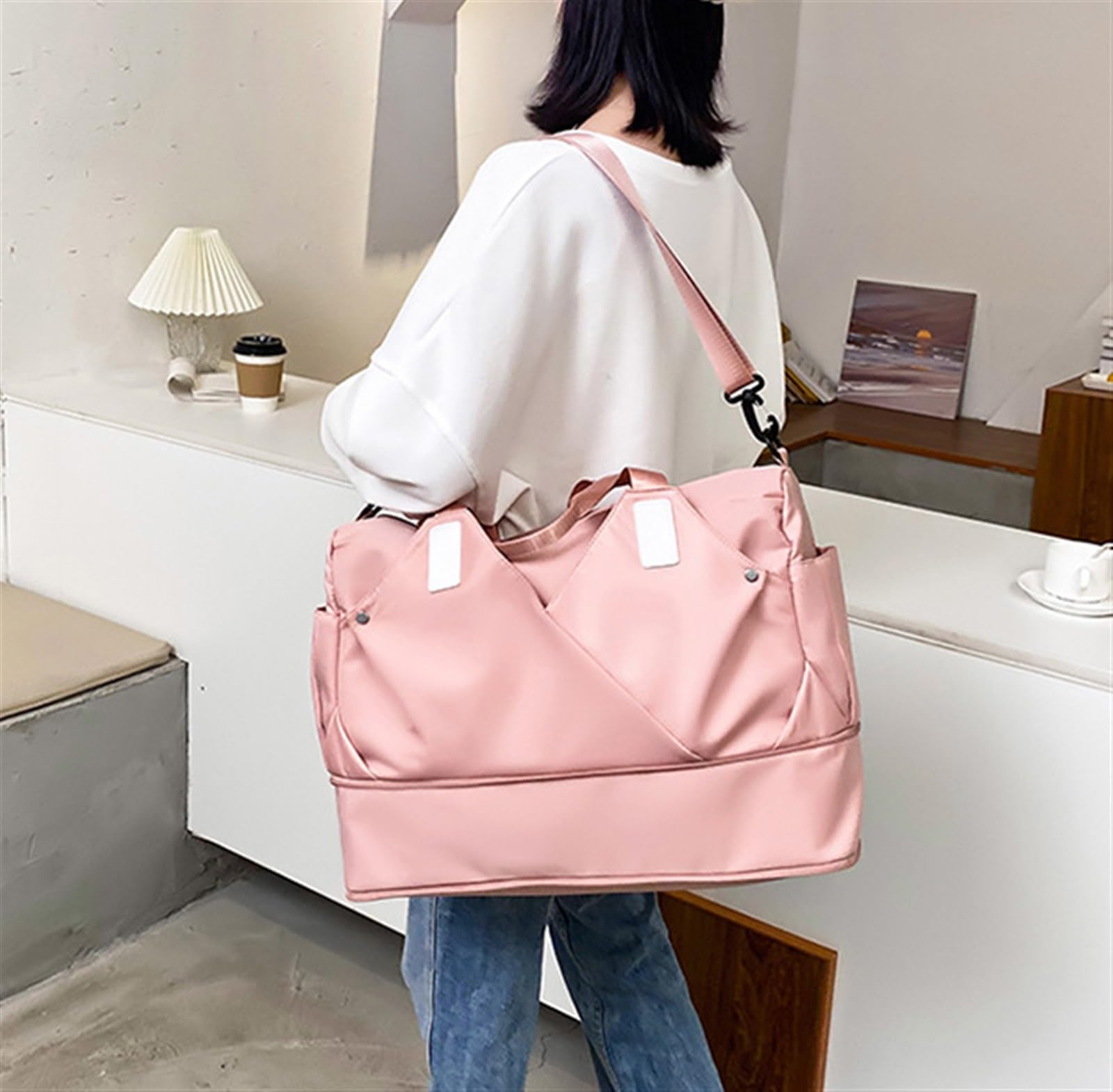 Torba Podróżna 18-calowa Torba Nocna Dla Kobiet, Podróżna, Torby Weekendowe, Podręczna, Tkanina Oxford Bagaż Podręczny(Pink)