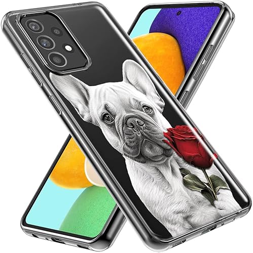 Miniatura 2 de Mundaze - Para Samsung Galaxy Z Flip 4 Bulldog Francés Rojo Rosa Lápiz Dibujo Estuche Delgado Híbrido A Prueba de Golpes Carcasa Duro Suave TPU