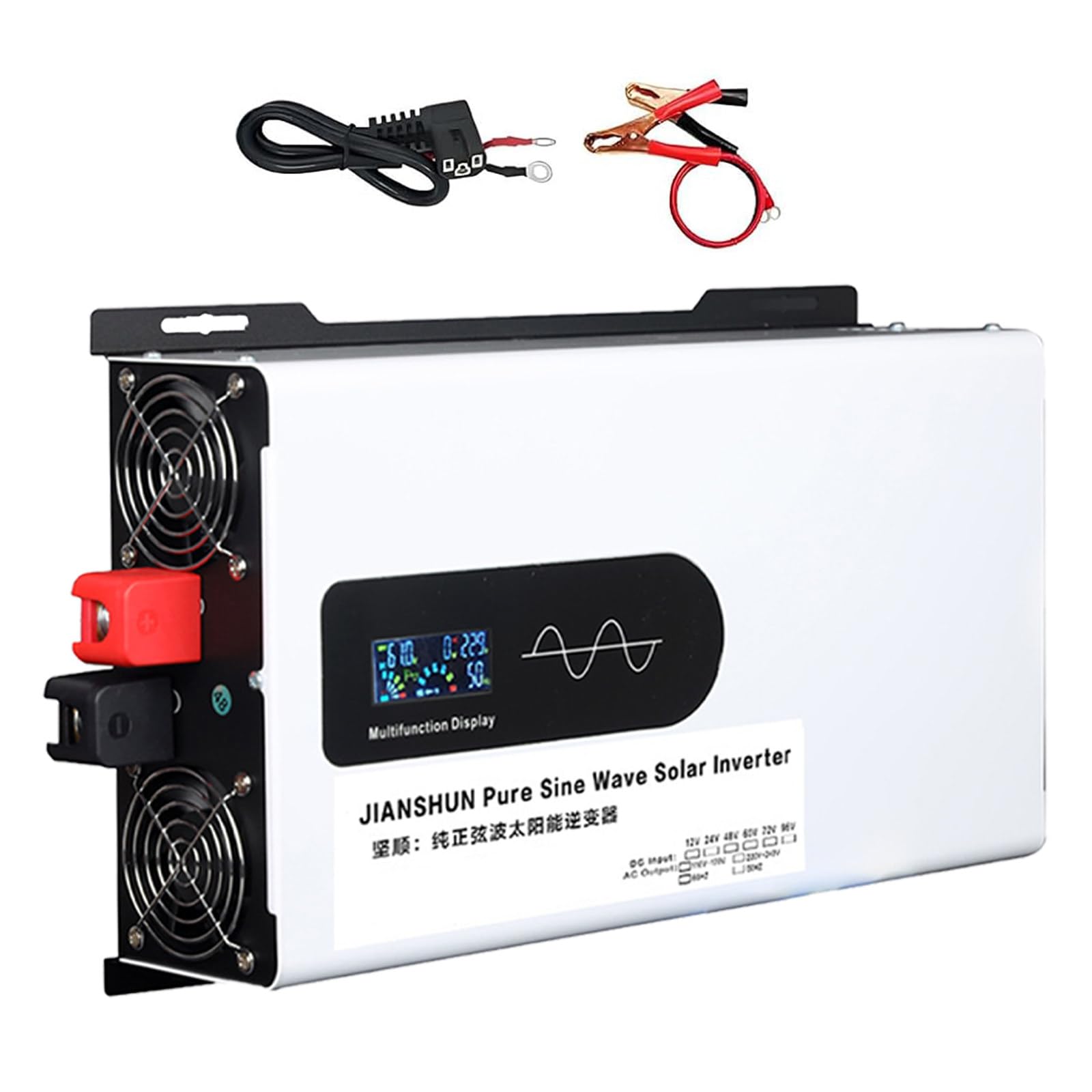 Falownik sinusoidalny 5000 W, hybrydowy, prąd stały 48 V,24 V,12 V do 220/110 V prądu przemiennego,z wyświetlaczem LED,niezależny od sieci fotowoltaiczny falownik sinusoidalny,do kamperów 12V