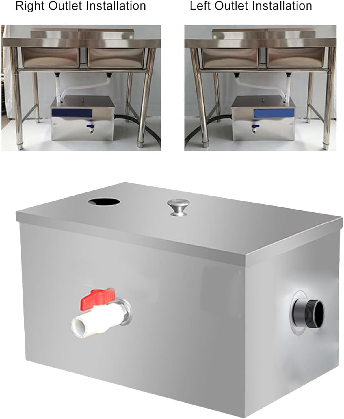 Intercepteur de piège à graisse en acier inoxydable séparateur huile-eau sous évier pour restaurant professionnel cuisine et utilisation en usine