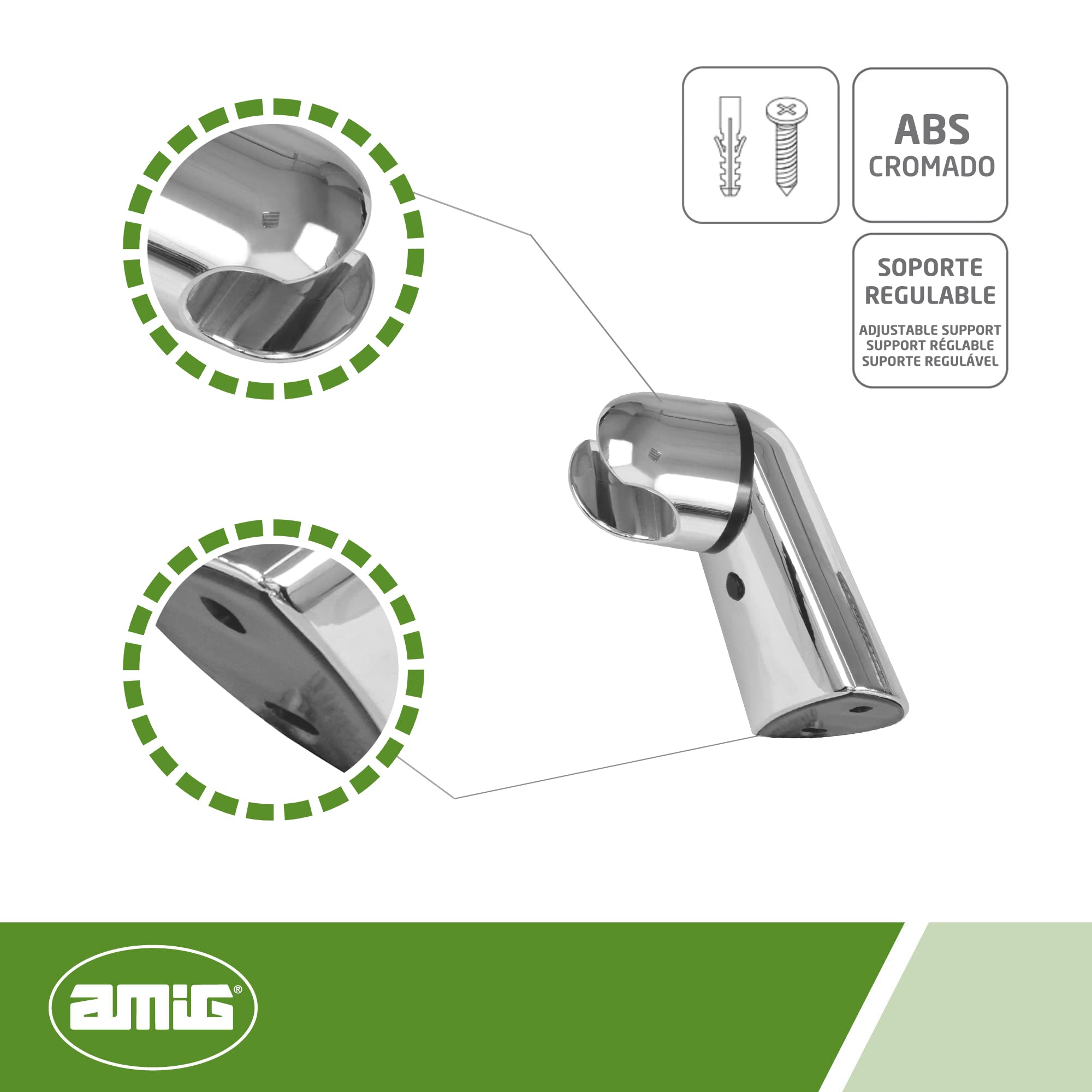 Amig - Adjustable Shower Head Holder Mod. 9914, Multicoloured - Image 2