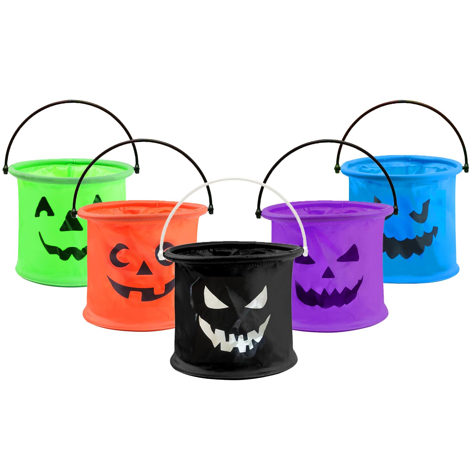JOYIN Set Da 6 Secchielli A Zucca Per Halloween – Jack O'Lantern Per Dolcetto O Scherzetto – 7x5 Pollici