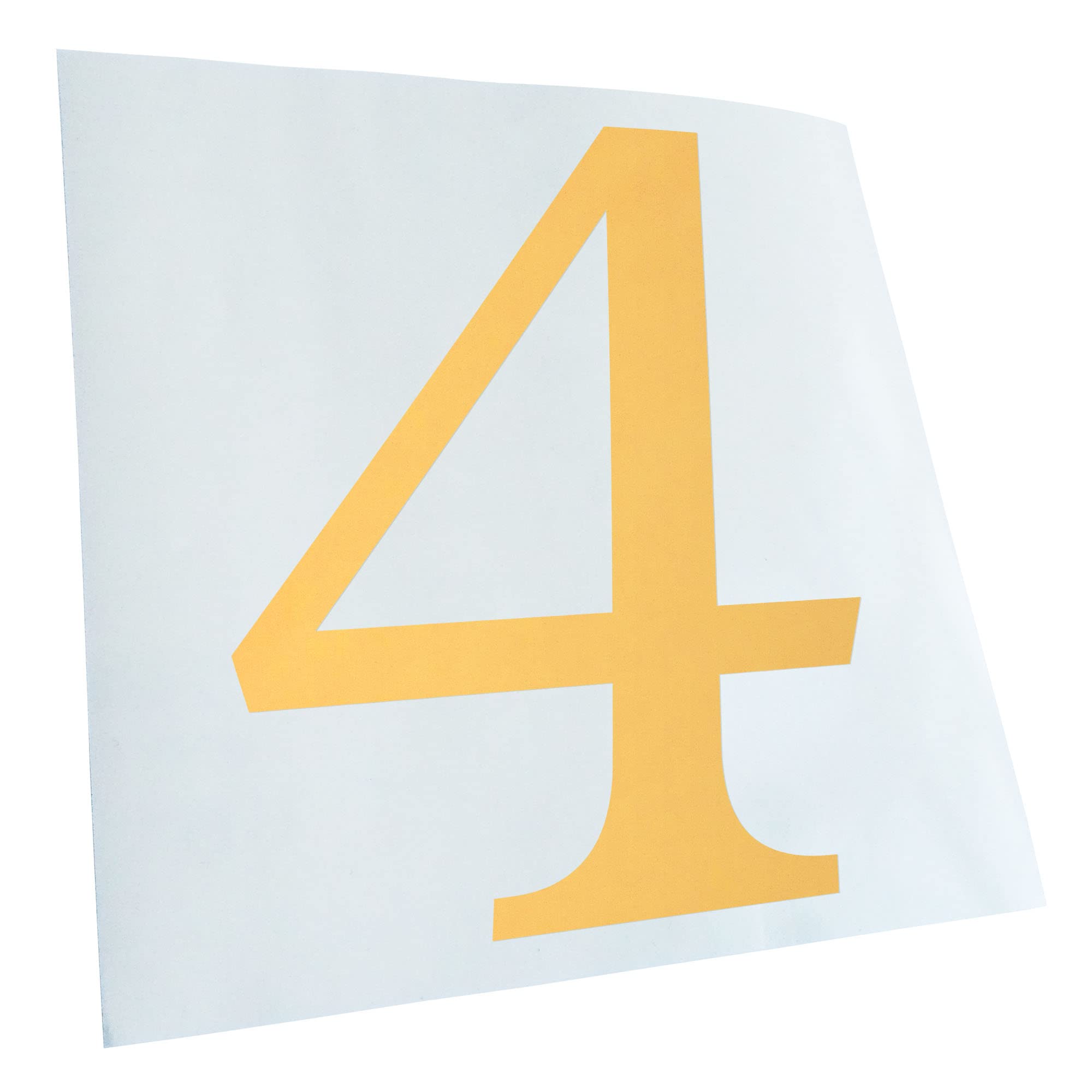 Kiwistar - Car Sticker - Gold Chrome - 60 x 48 cm Number 4 - Numbers - Rear Window Car Sticker Weatherproof for Car Truck Moped Truck - Sticker Exterior Self-Adhesive Tuning Accessories for Window