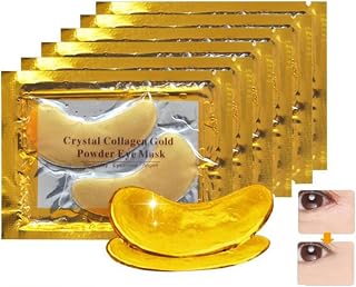 MICOKAY Gold Eye Mask,24K Eye Gels Under Eye Patches for Moisturizing and Reducing Wrinkles,Dark Circles,Puffy Eyes Under Eye Patch (50 Pair)