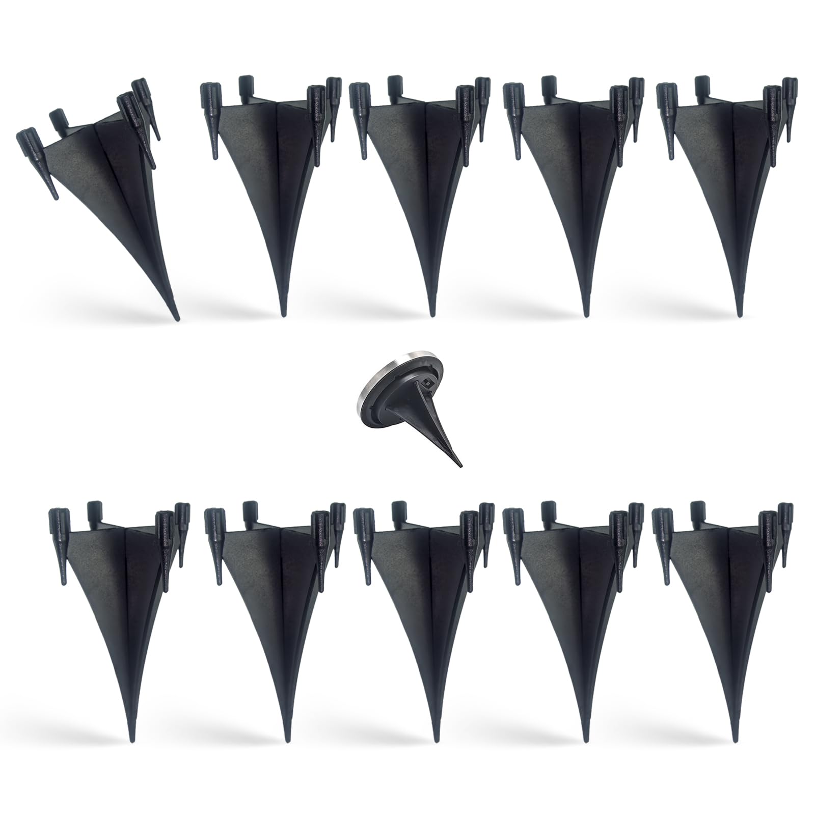 Photo 1 of 10 Pack Solar Light Replacement Stakes - Reinforced Plastic Ground Spikes for Solar Pathway Disk Lights, Garden Glass Ball Outdoor Lights - Secure Anchor Post for Landscape Lighting Accessories