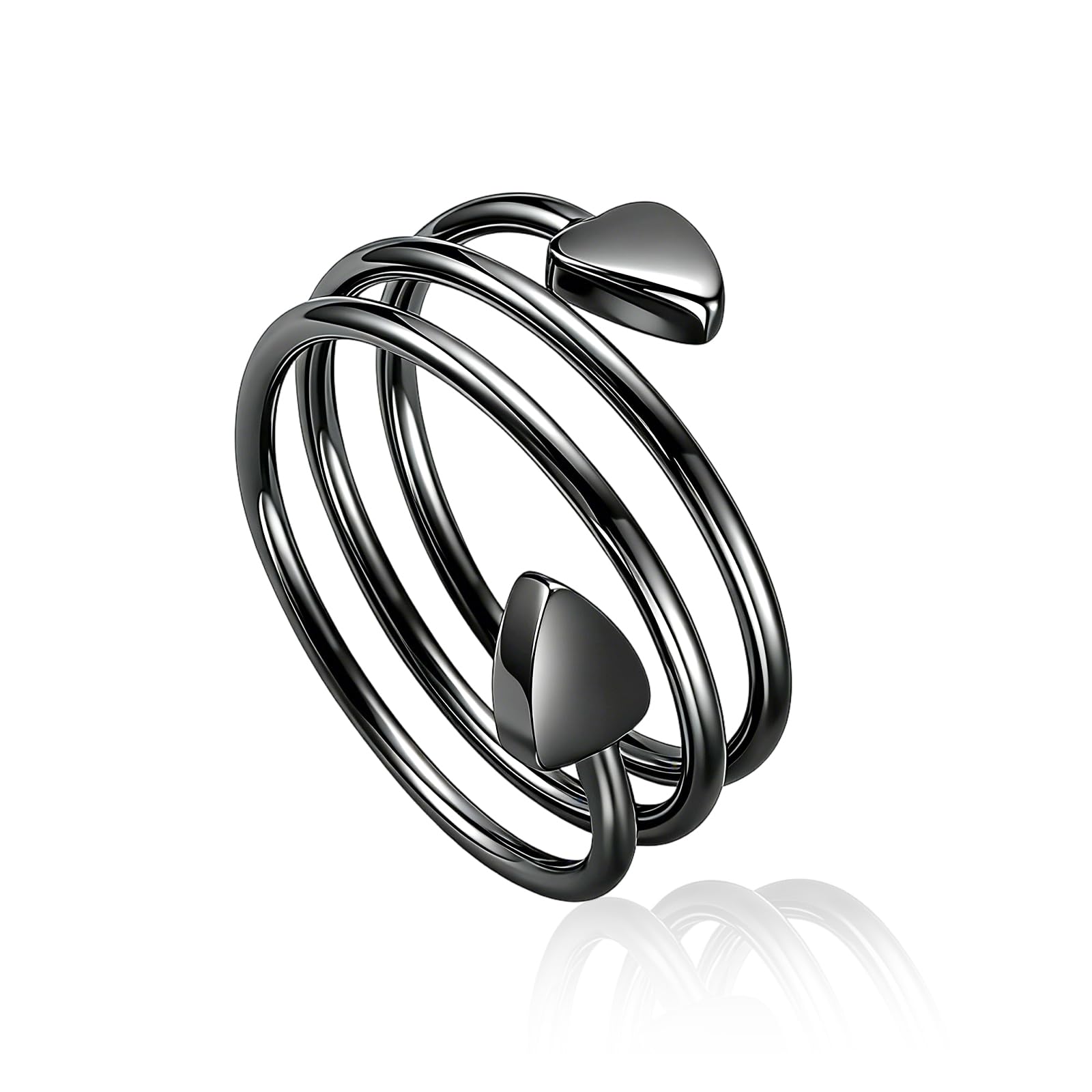 Zecimi Fidget Rings, Blanck Spiral Heart Magnetic Rings, Copper Anxiety Ring with 2X Strong Magnets
