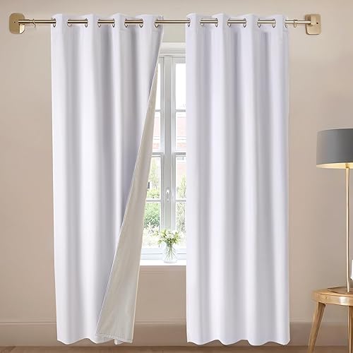 VEVOR Cortinas opacas, juego de 2 paneles de 84 pulgadas de largo, 52 pulgadas de ancho cada uno, cortinas de bloqueo de luz 100% opacas con