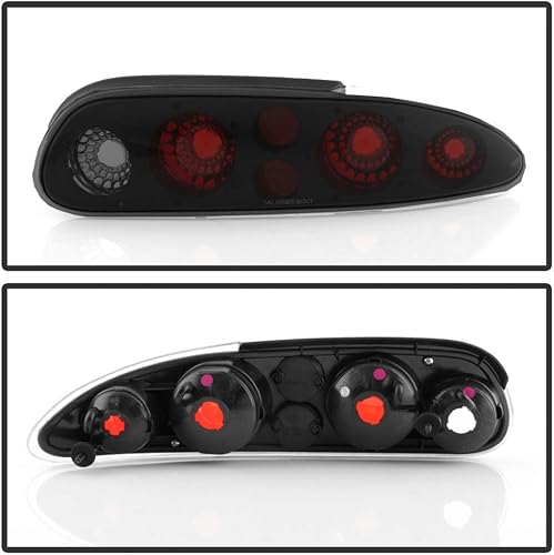 Miniatura 2 de ACANII - Para luces traseras deportivas Chevy Camaro SS Sport 1993-2002 Black Smoke 1993-2002, reemplazo del lado del conductor y del pasajero