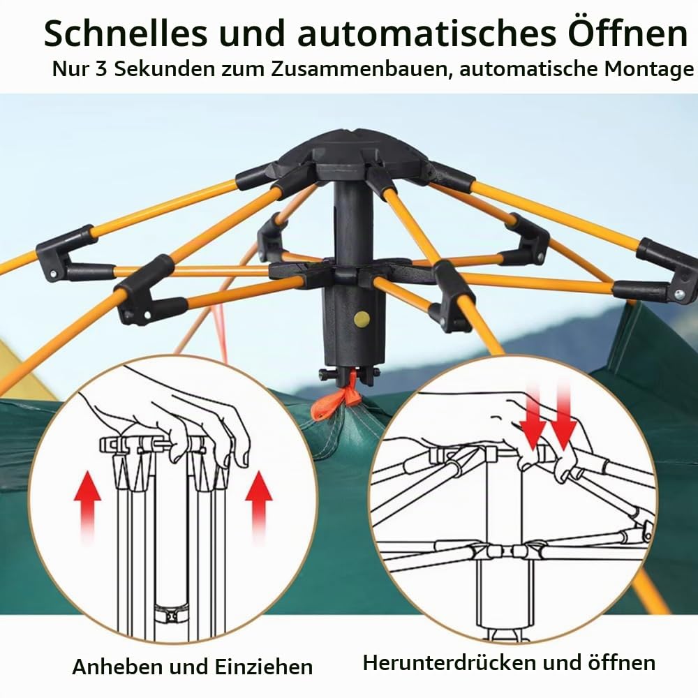 wurfzelt 2 personen zusammenbauen Personen, Pop Up Zelt 2 Personen, Automatik Camping Zelt Wasserdicht 200x150x110cm Trekkingzelt, Wurfzelt Igluzelt für Trekking, Festival, Familien & Schnellaufbau Sport & Freizeit Glasfarbe:SPECTRON HD 3 Polarized Blau / Cat. 3 Seppenrade Campingplatz Kanalkueste.. | Category:Kinder Jugend_2025