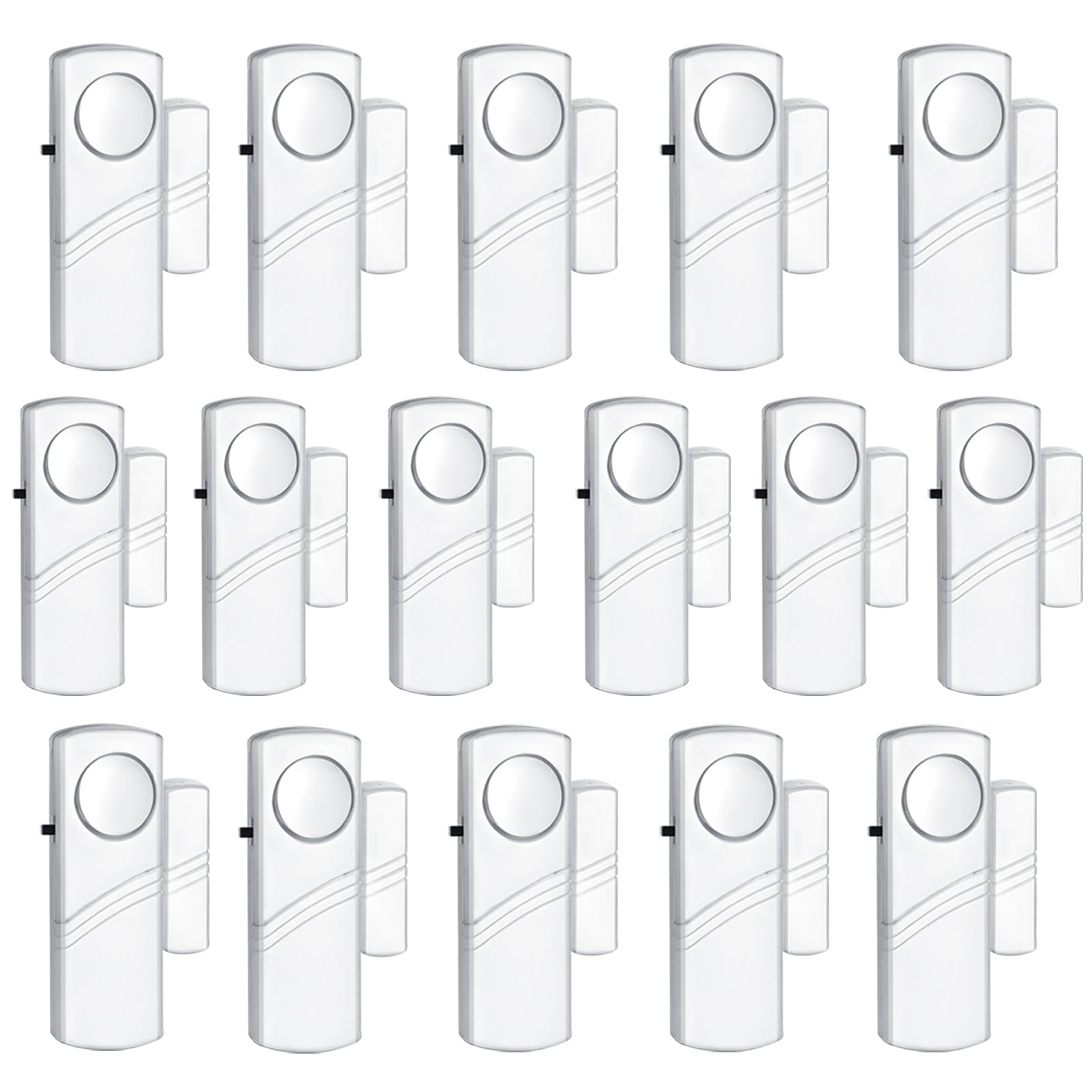 Allarme di sicurezza per porte e finestre, 90 dB, senza fili, con sensore antifurto, per la sicurezza dei bambini, facile installazione, per ufficio, casa, finestra, piscina (confezione da 16)