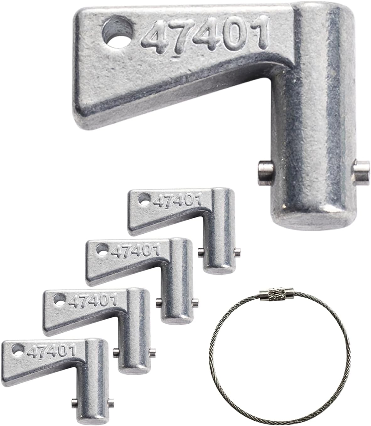 5PCS 47401 Battery Isolator Disconnect Key Compatible with JCB Construction Equipment, Telehandler, Excavator, Dumper and Backhoe Loader, Metal Isolator Key for Terex Switch key.