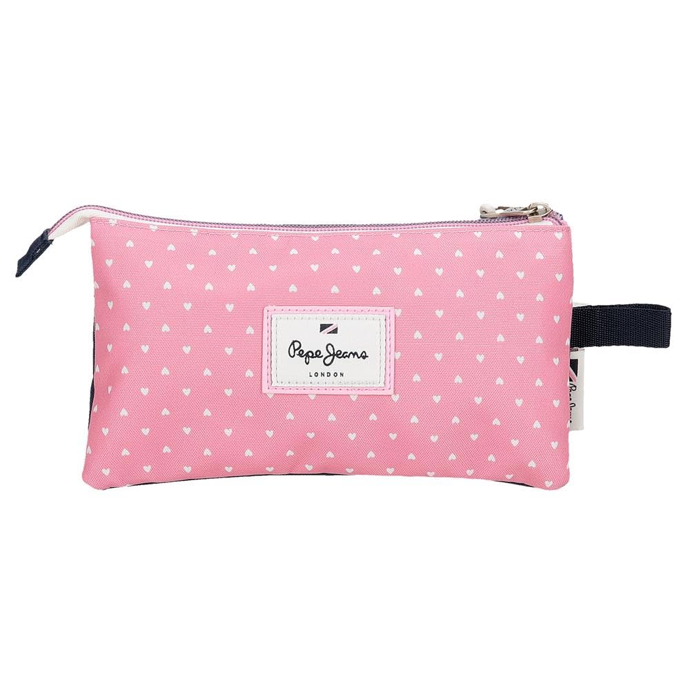 Pepe Jeans Noni Denim Pencil case Triple Multicolor 22x12x5cm Polyester by Joumma Bags by Joumma Bags, Multicoloured, Triple Case - Image 3