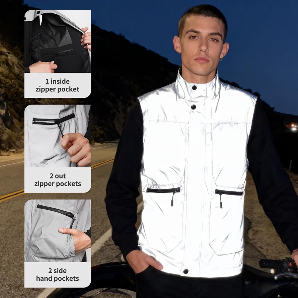 Chaleco de ciclismo para hombre y mujer, chaleco reflectante para correr, cortavientos, transpirable, sin mangas, chaleco deportivo impermeable a prueba de viento, chaleco ligero para correr