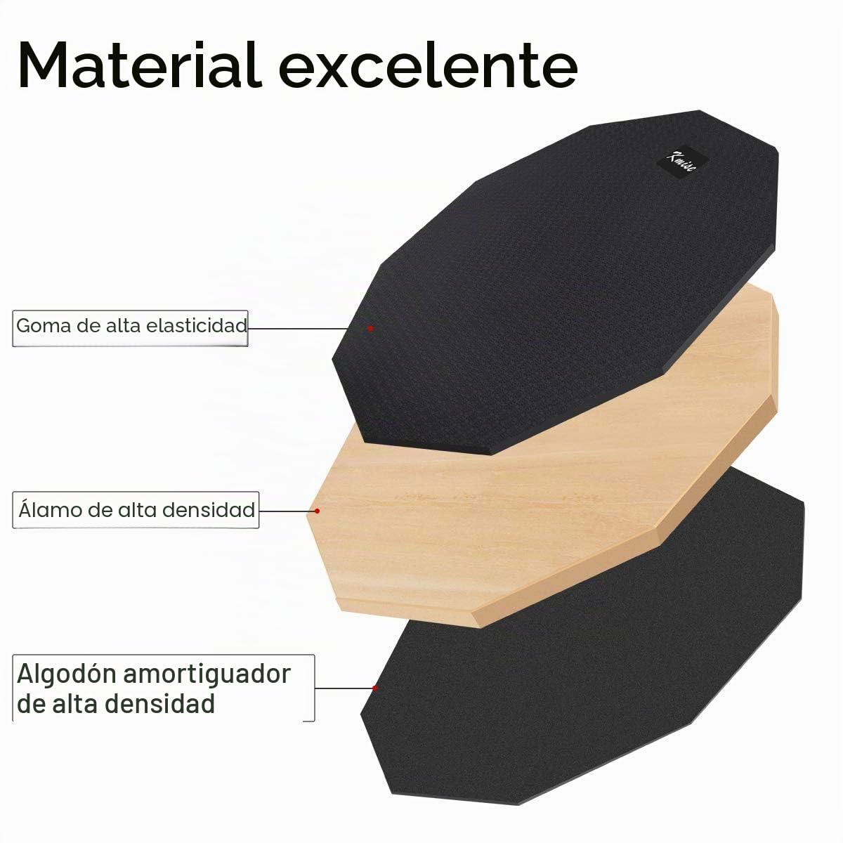 Kmise - Kit de entrenamiento de batería con soporte de caja y palillos (30,5 cm, silencio de doble cara, con soporte y palillos