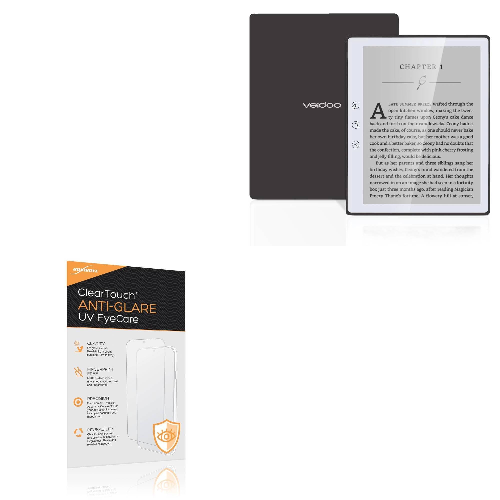 BoxWave Screen Protector Compatible With Veidoo eReader (5 in) - ClearTouch Anti-Glare Anti-UV EyeCare (2-Pack), Filters out Harmful Blue Light Reduce Fatigue