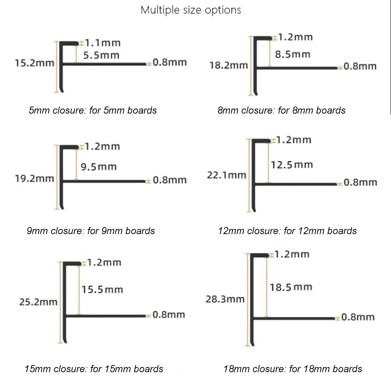Perfil flexible de metal F-Sd para parquet laminado, 90 cm (3 piezas), fácil instalación, ideal para proyectos de renovación del hogar y Flo