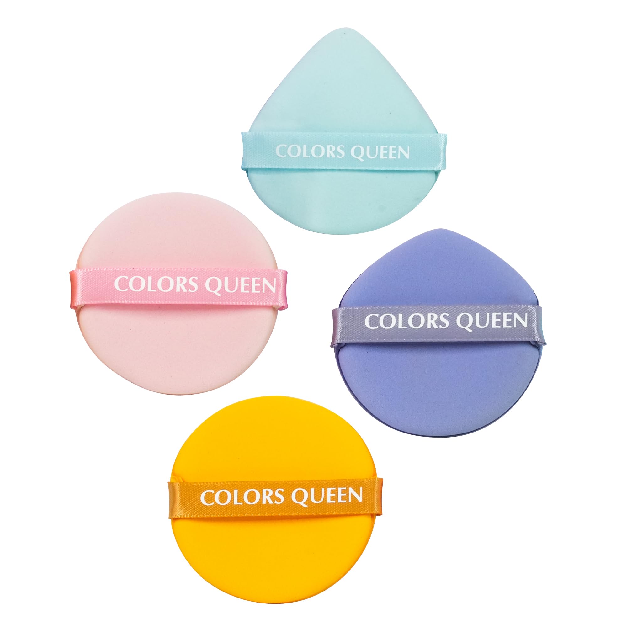Colors Queen Pack of 4 Makeup Puffs with Powder, Foundation, Concealer & Multipurpose Puff | Easy to Clean and Handle | Makeup Sponge Puff for Loose, Liquid & Pressed Powder (Multicolor, Pack of 4)-image-44