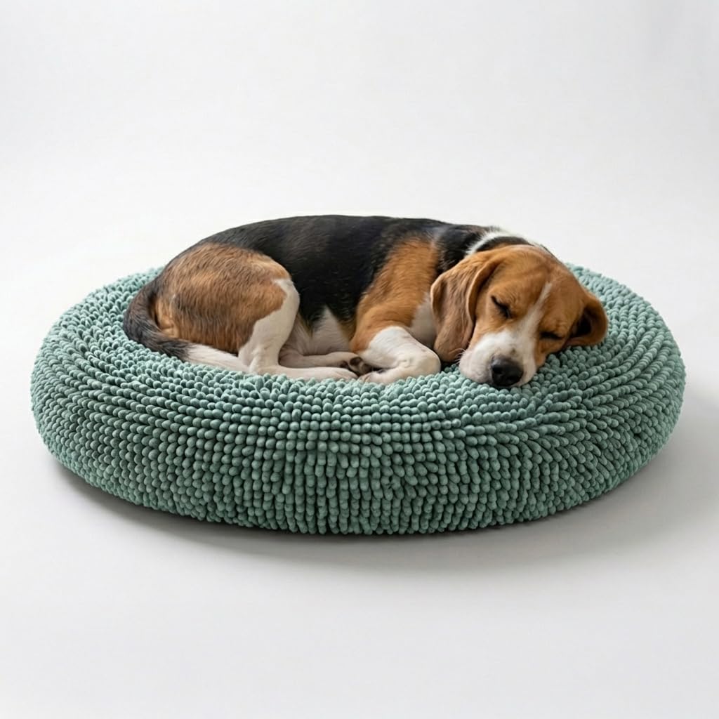 Photo 1 of Muddy Mat®Cloud K-9 Bed for Dogs & Cats, Soft & Relaxing Donut Dog Bed, Chenille Material, Removable Cover, Washable & Dryer Safe–Seafoam Green Medium(35'x35')