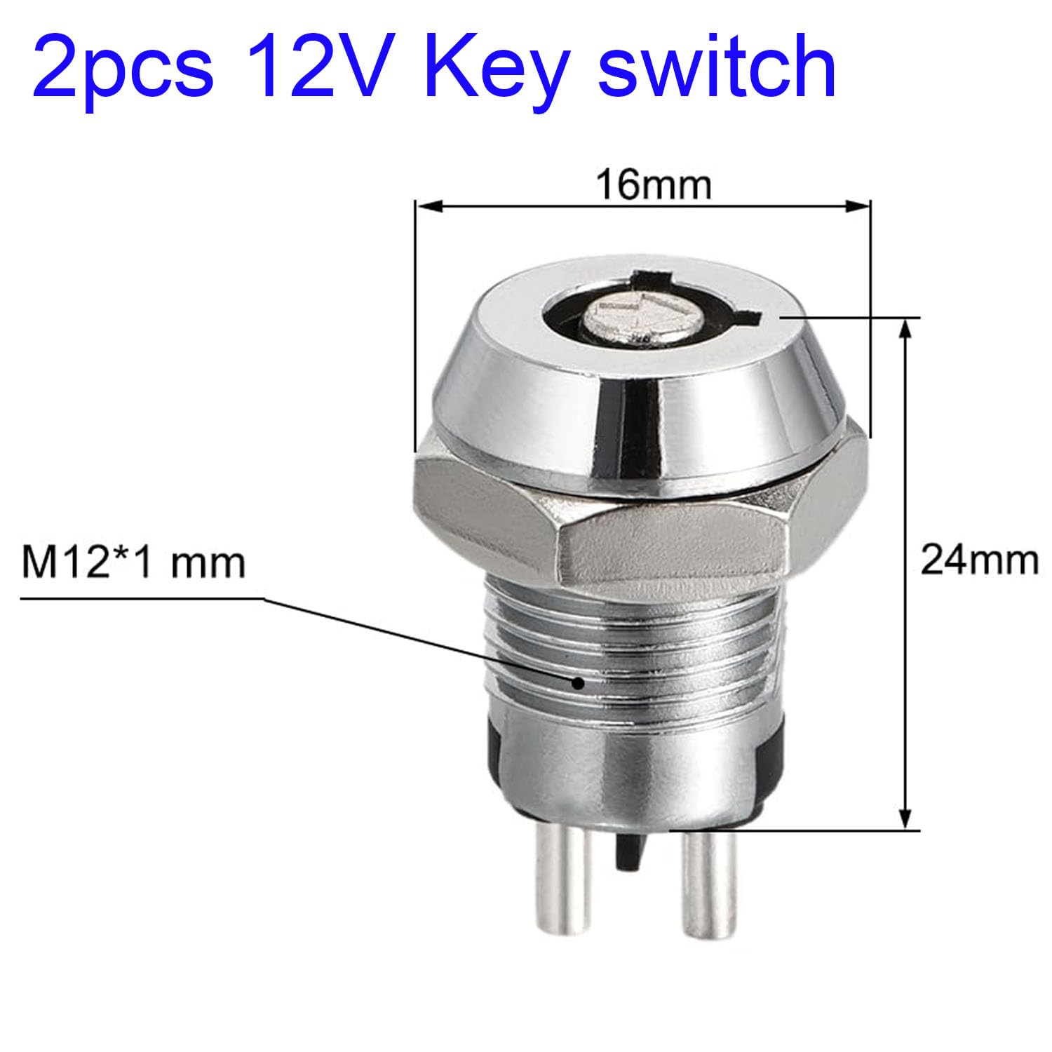 INTERRUPTOR REDONDO ON-OFF PUSH BUTTON AZUL CON ENCLAVAMIENTO 3A 250V 10mm Ds2 11 1