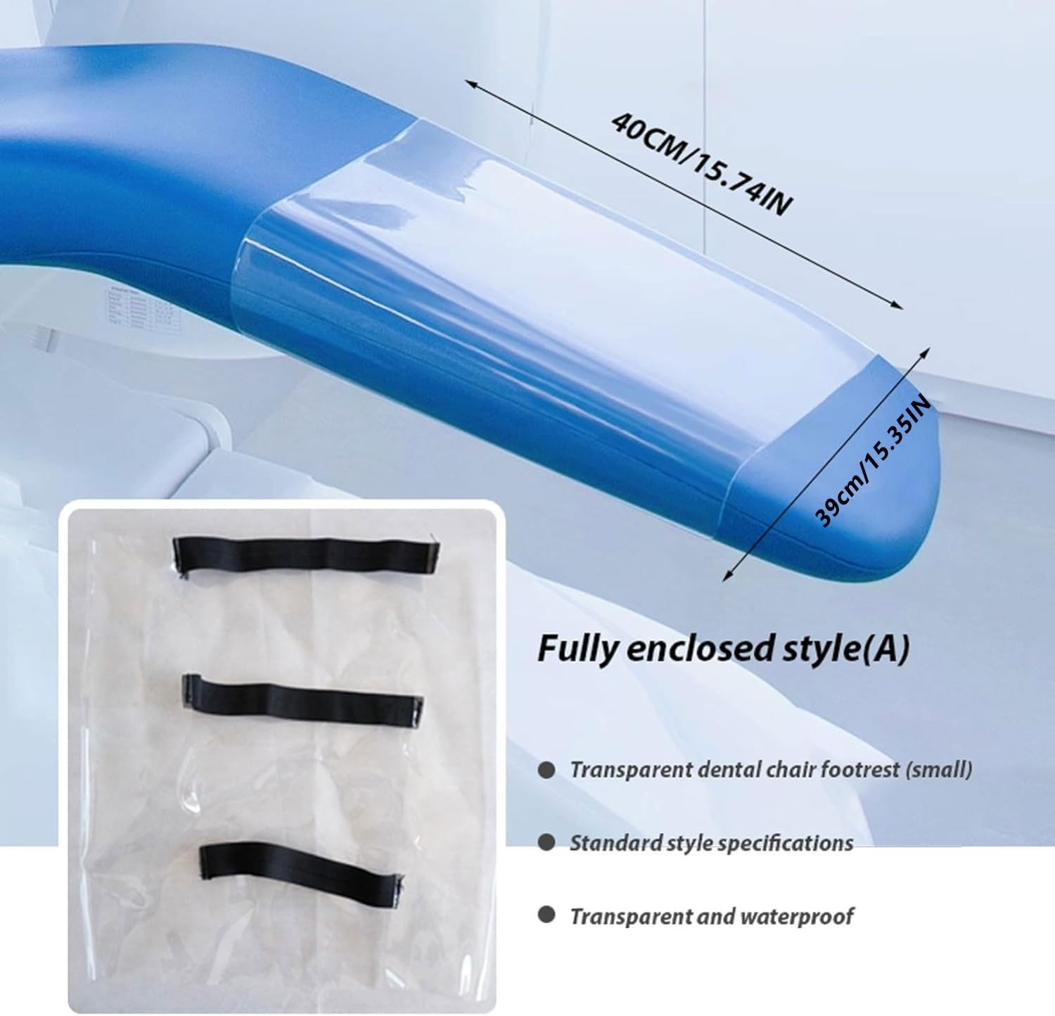 Lot de 5 Coussinets de Protection pour Pieds de Fauteuil Dentaire, avec Bandes élastiques, Anti-poussière, lavables en Plastique(A)