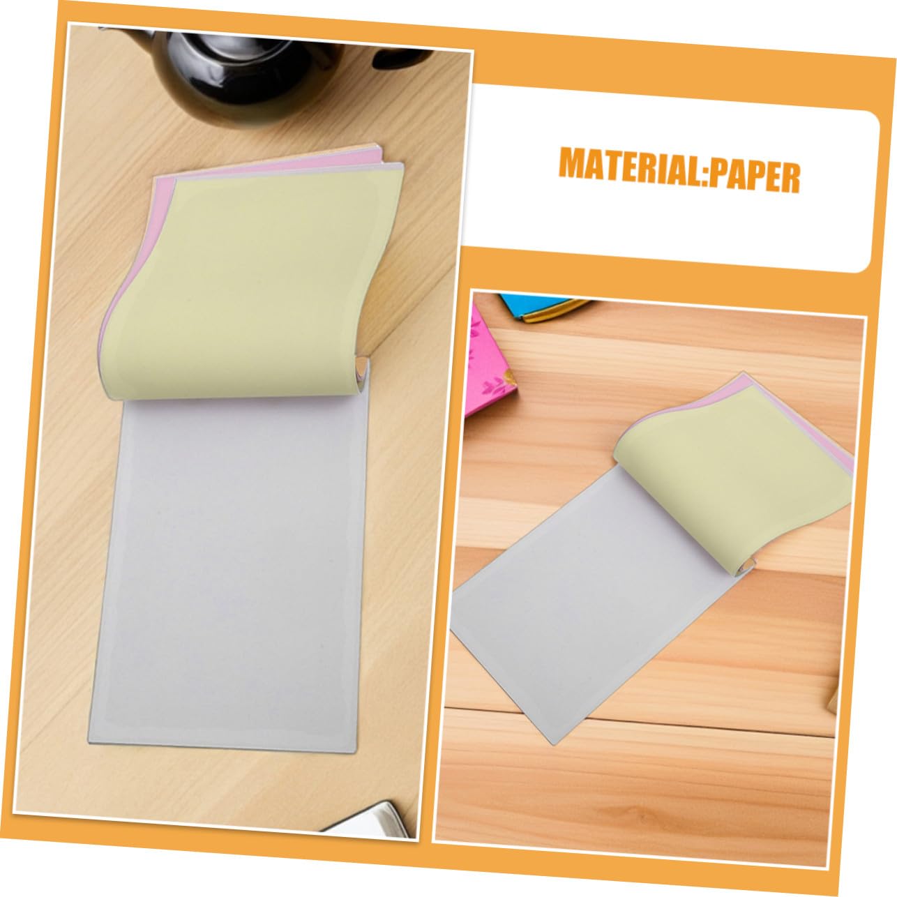 10 Pezzi Blocco Note in Carta Kraft Carbonio Auto Copia per Ufficio e Gestione Ordini Pagine Triplicate Portatile e Leggero per Viaggi e Contabilità
