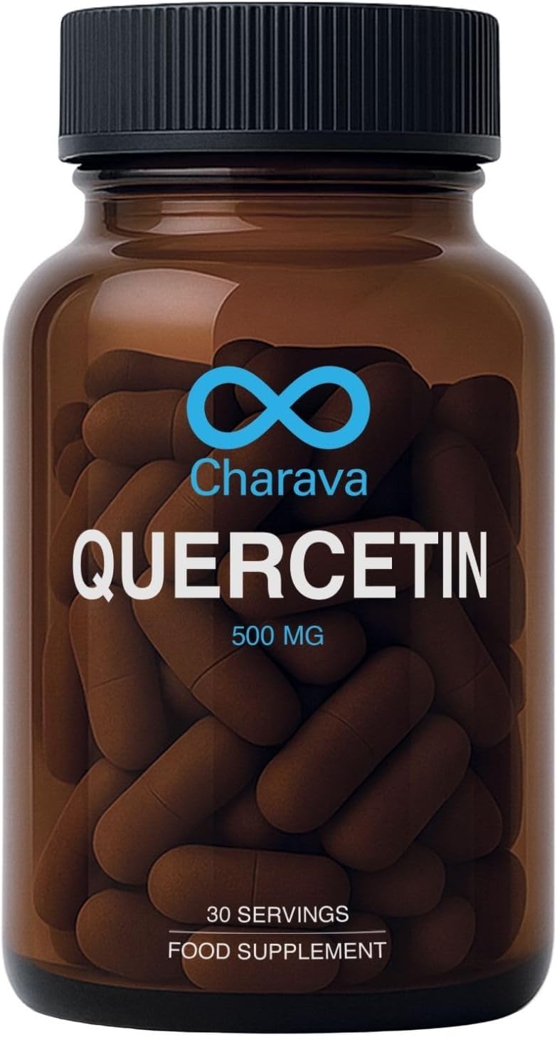 Charava Quercetin 500 mg – 60 Vegan Capsules (30 Servings) – High Strength Plant Flavonoid Supplement – Antioxidant & Immune Support – UK Made & Third-Party Tested