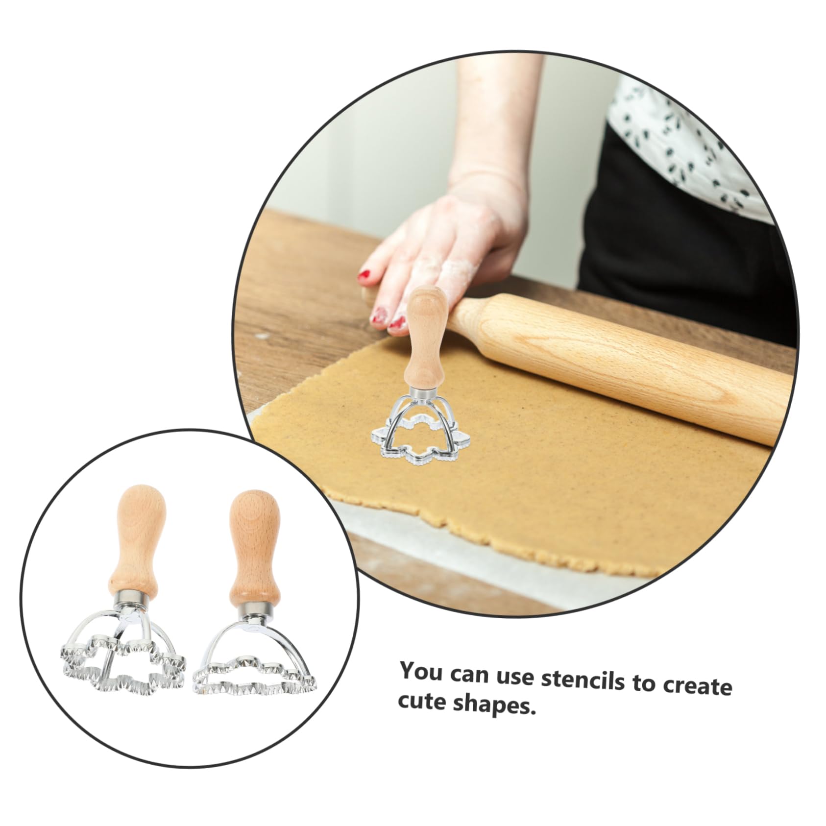 TOPBATHY 8 Stk Knödel Haut Prägeform teigschneider ausstecher für knete Keksformen-Set cookie dose Weihnachtsknödelschneider Pelmeni Pasta Ravioli- für die Küche Küchenzubehör Holz