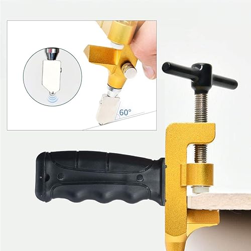 Miniatura 9 de Kit de herramientas de corte de vidrio 2 en 1, alicates de rotura y cortador de vidrio, cuchillo de vidrio portátil de mano de tungsteno para