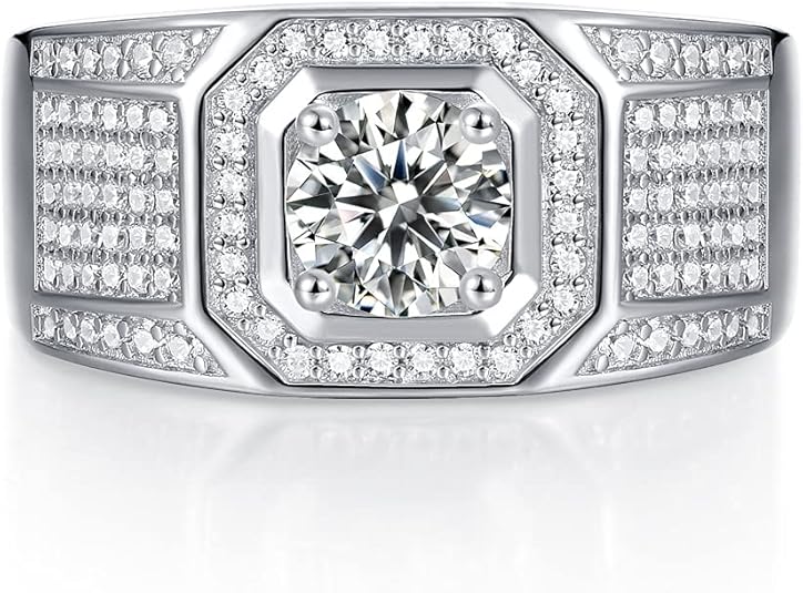 Brillique S925 Adjustable Silver Ring | 1 Carat Diamond Ring for 