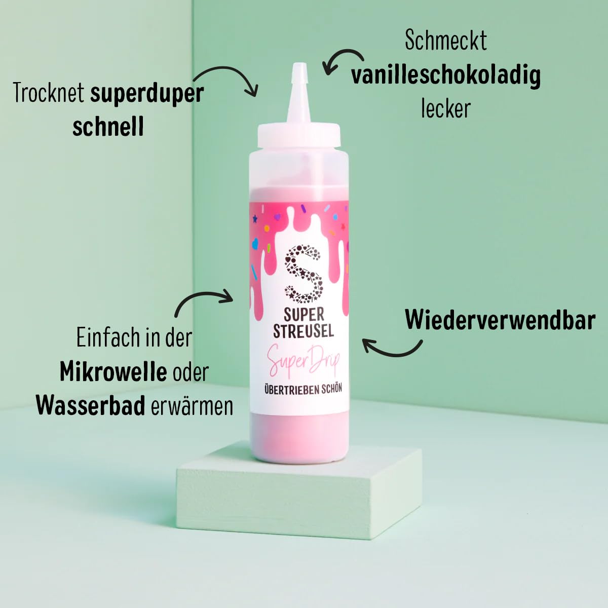 Super Streusel Einhorn Muffin Backset – Muffin Backmischung + SuperDrip Rosa 300 g + EinhornParty Streusel 90 g