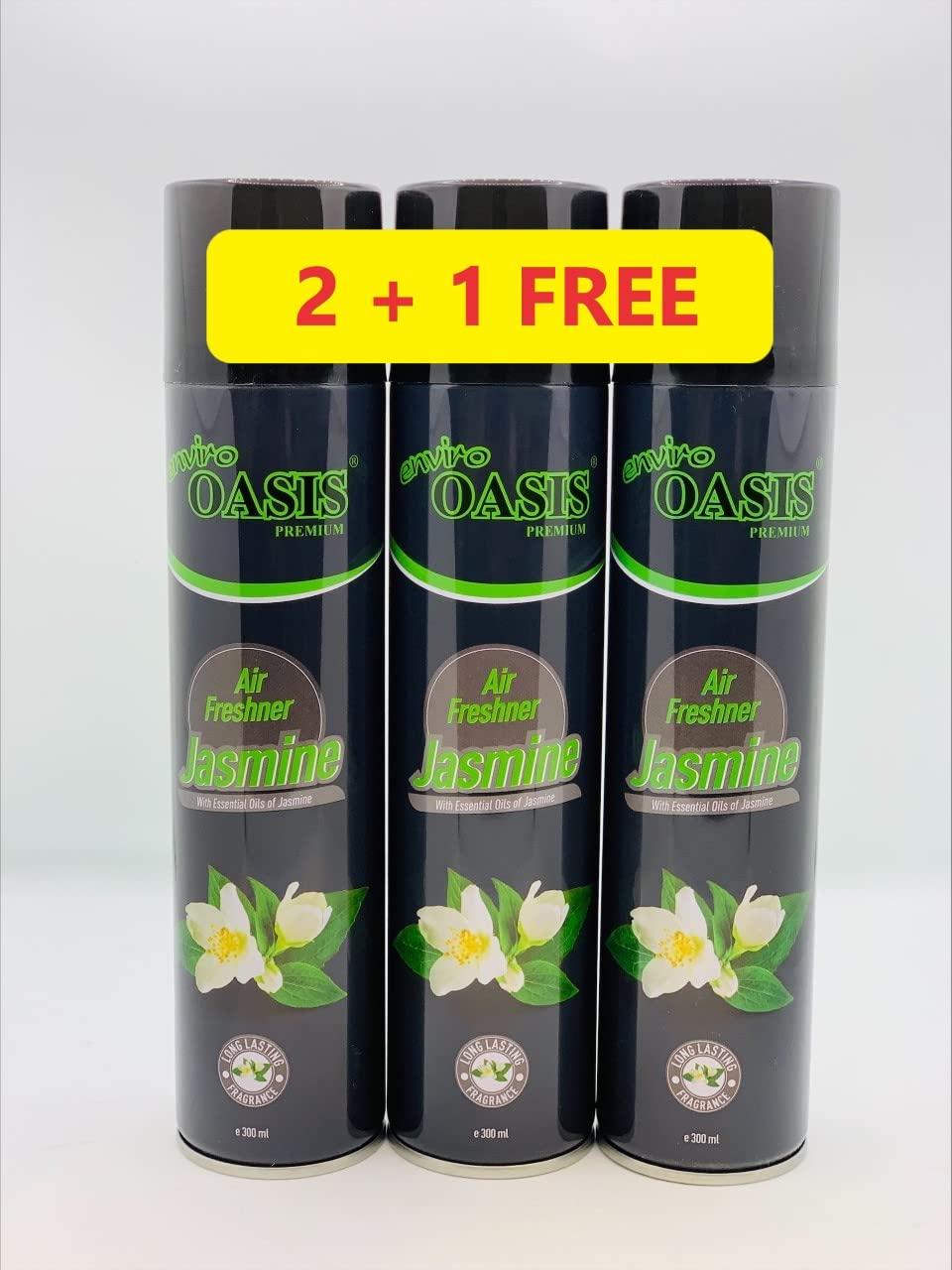 Enviro Oasis Air Freshner Aerosol 300ml, 2+1 Free (Jasmine)