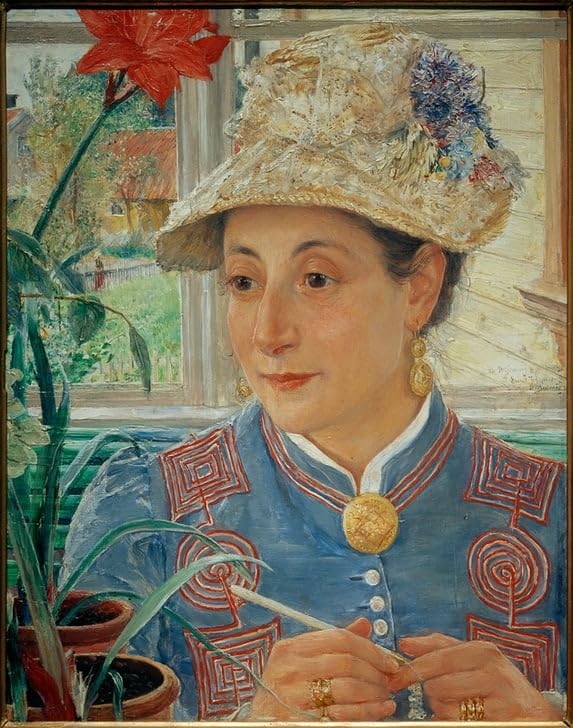 Portrait Jeannette Rubenson Ernstson Peinture Toile Nordique pour Sublimer Mur Vide