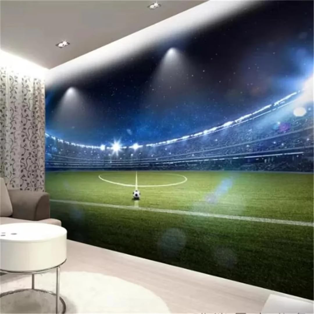 XINRUYI 3D Mural Wallpaper Large Football Stadium Night Scene Wallcovering Art Stickers Bedroom Living Room Decoration