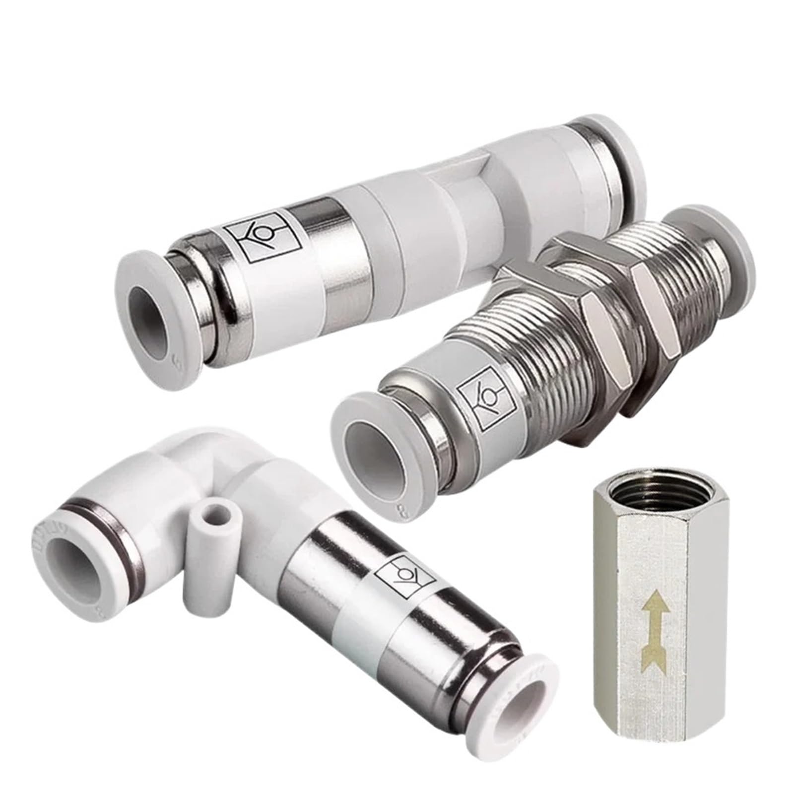 10pcs SPU SPV SPM CV Pneumatic One-Way Non Check Straight Control 4mm 6mm 8mm 10mm 12mm Gas Pipe One-Touch(Cv-04)