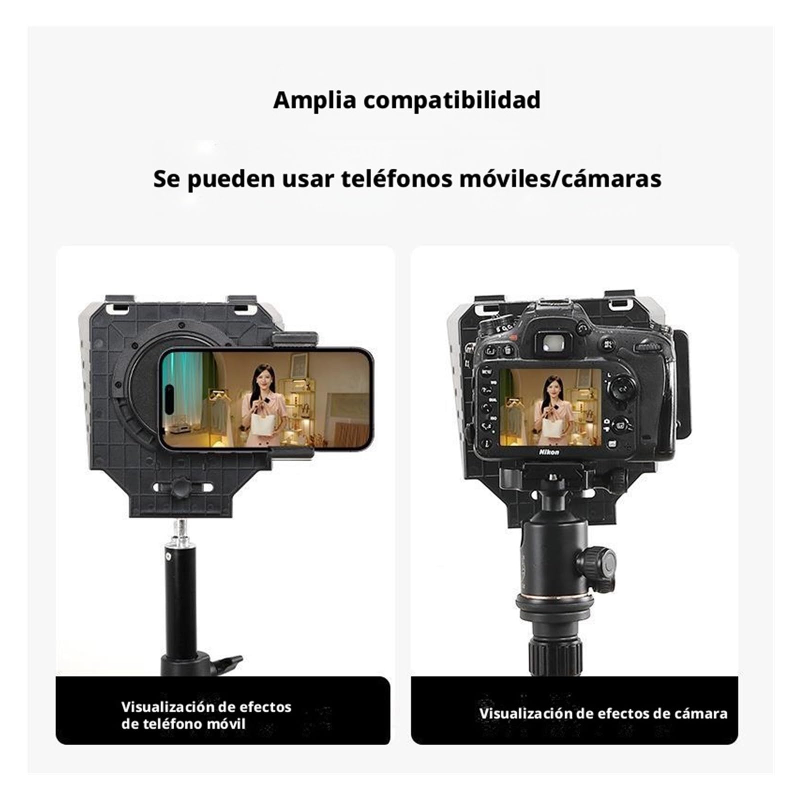 Teleprompter, Tragbarer Smartphone-Teleprompter-Prompter mit Telefonhalter-Adapter-Fernbedienung for Videoaufzeichnung, Live-Interview, Online-Lehre Live-Streaming(for Phone)